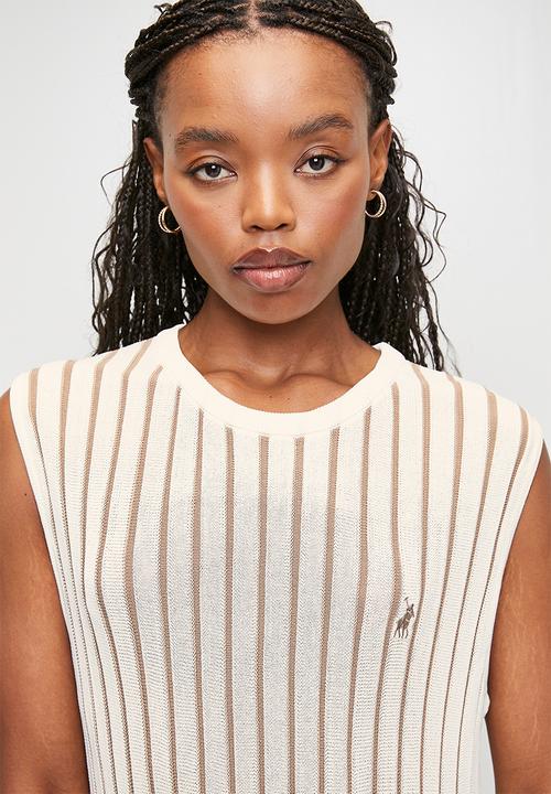 POLO - Hayden sl knitted dress - off-white