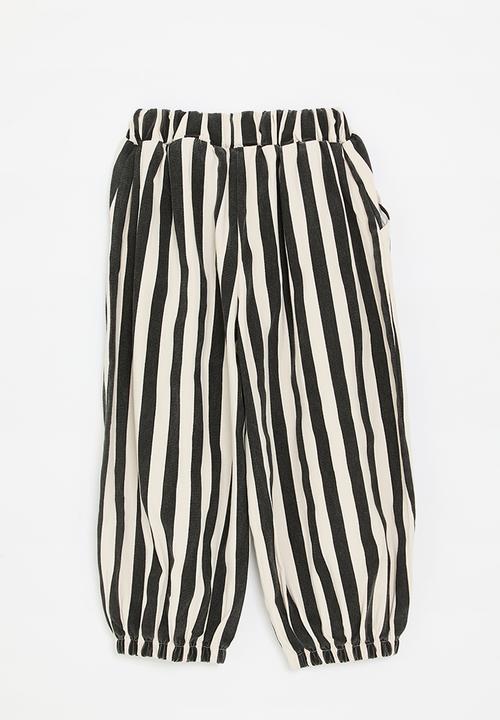 Pop Candy - Black striped denim jeans - cream