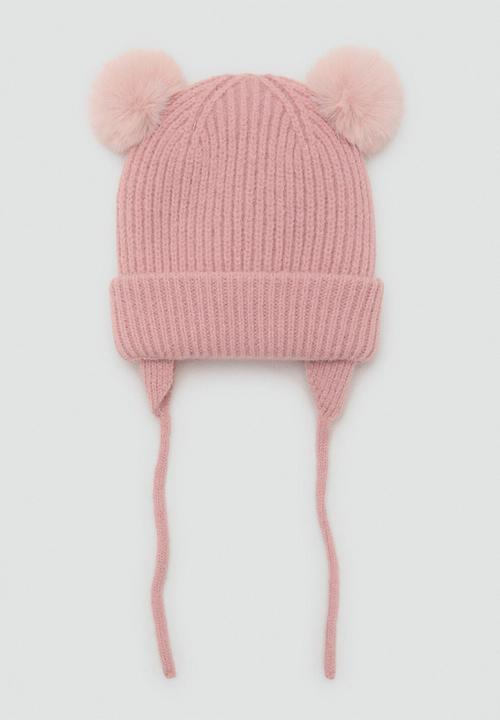 MANGO - Beanie POMPONP - Light/Pastel Pink