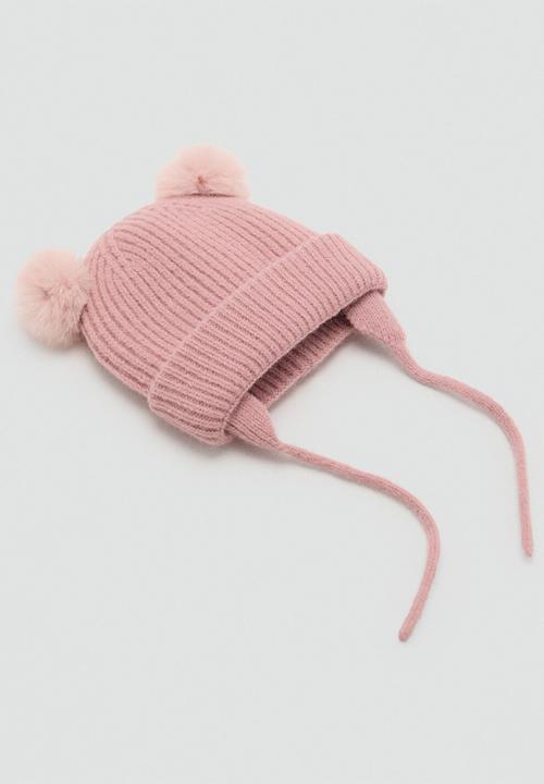 MANGO - Beanie POMPONP - Light/Pastel Pink