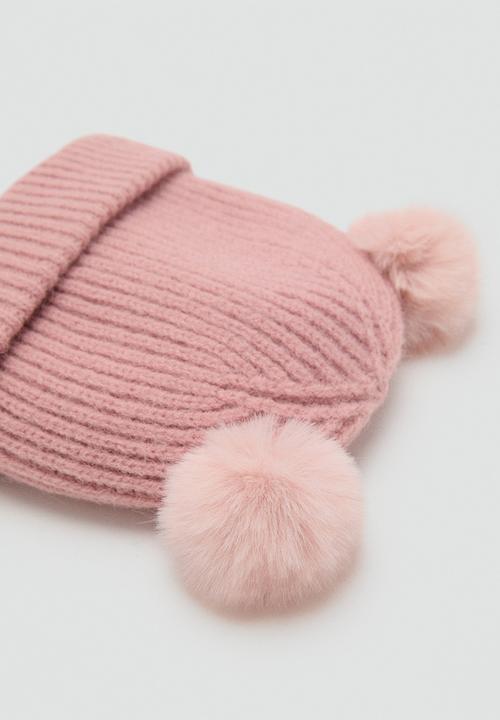 MANGO - Beanie POMPONP - Light/Pastel Pink