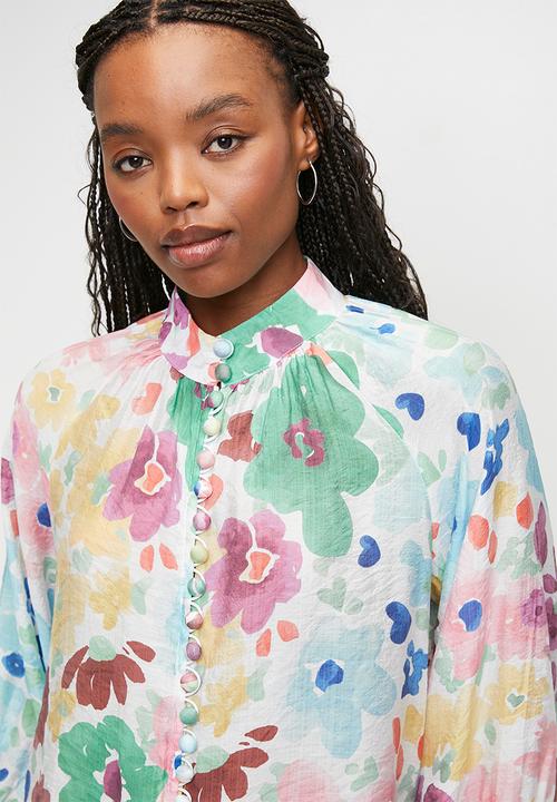 Stella Morgan - Batwing easy wearing floral printed blouse 1/2 sleeve - multi floral