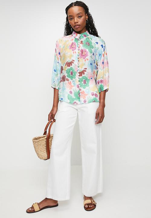 Stella Morgan - Batwing easy wearing floral printed blouse 1/2 sleeve - multi floral