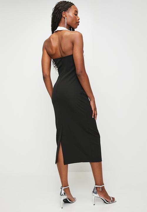 Trendyol - Midi Woven Boobcube Dress - Black