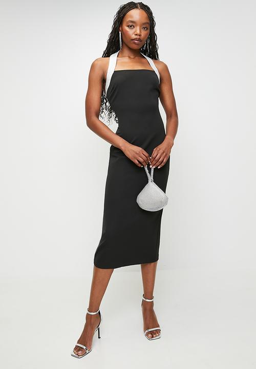 Trendyol - Midi Woven Boobcube Dress - Black