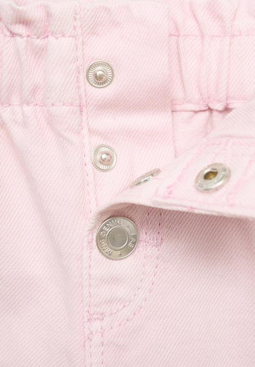 MANGO - Jeans Paperbag - Pink
