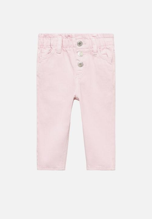 MANGO - Jeans Paperbag - Pink
