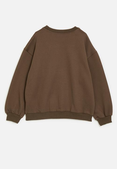 Pop Candy - Sweat top with white piping detail - brown