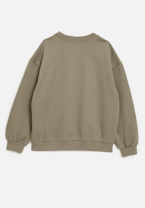 Pop Candy - Sweat top with white piping detail - grey taupe