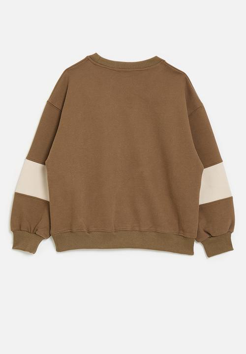 Pop Candy - Colour block sweatshirt - brown/beige
