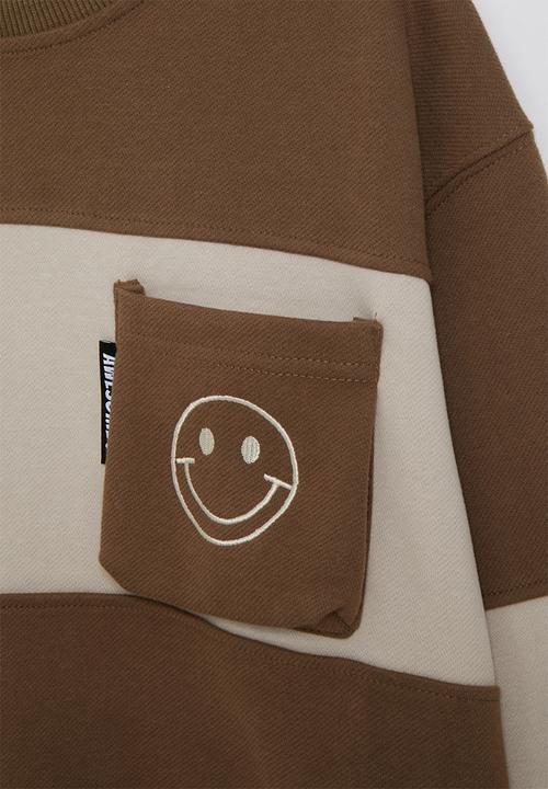 Pop Candy - Colour block sweatshirt - brown/beige