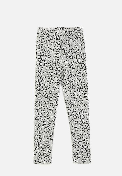 Pop Candy - Abstract floral printed leggings - light grey