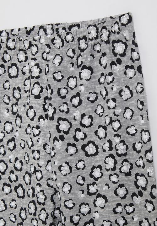 Pop Candy - Abstract floral printed leggings - light grey