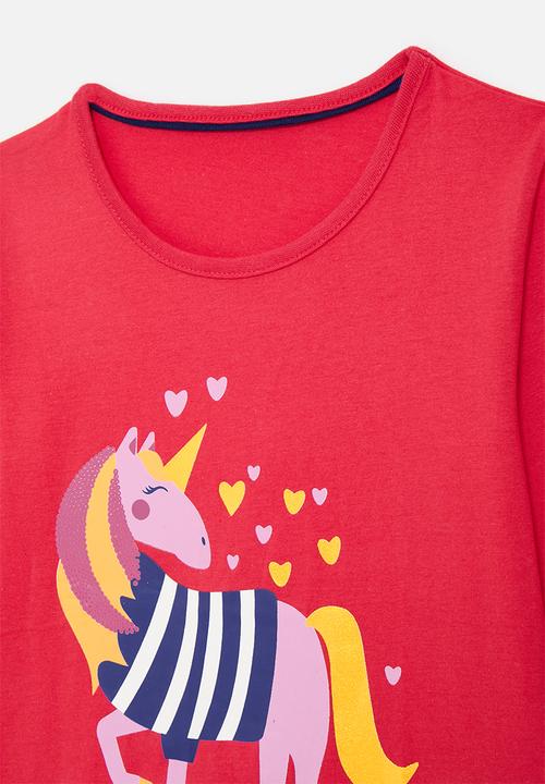 Pop Candy - Printed tee - red/pink unicorn