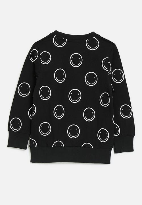 Pop Candy - Smiley sweatshirt - black/bubbles