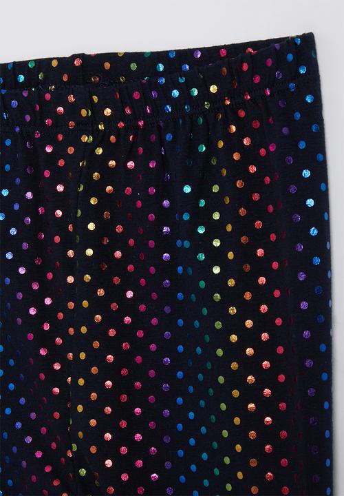 Pop Candy - Shimmering polka dot leggings - black/multicolour