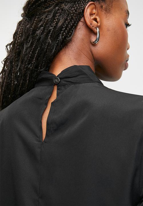 POLO - Wmn cristina ls knot neck blouse - black