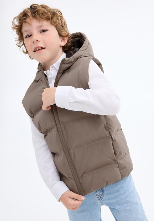 MANGO - Outer vest manel - medium brown