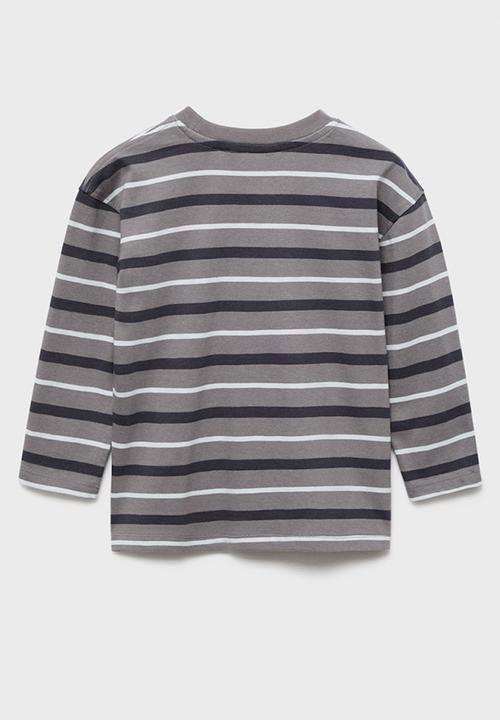 MANGO - T-shirt paleb - gray
