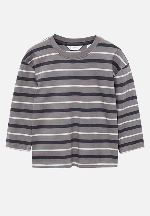 MANGO - T-shirt paleb - gray