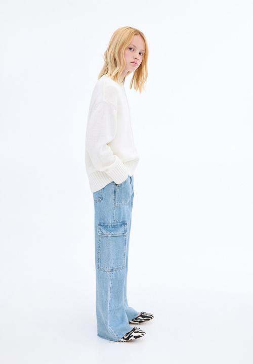 MANGO - Jeans pocket - open blue