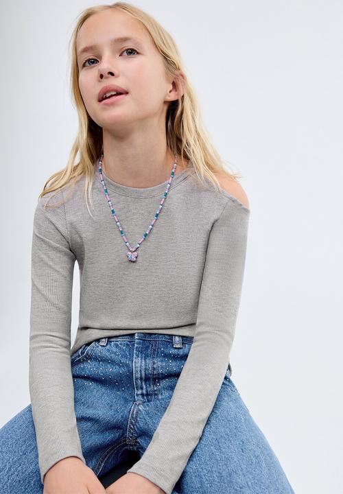 MANGO - Jeans shine - open blue