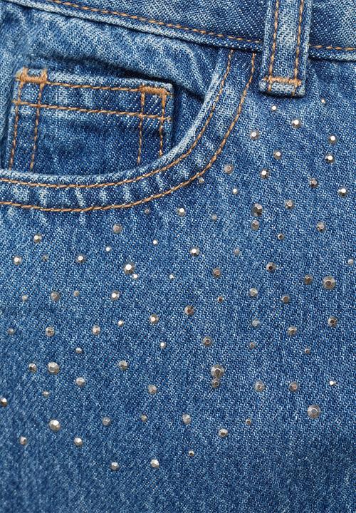 MANGO - Jeans shine - open blue