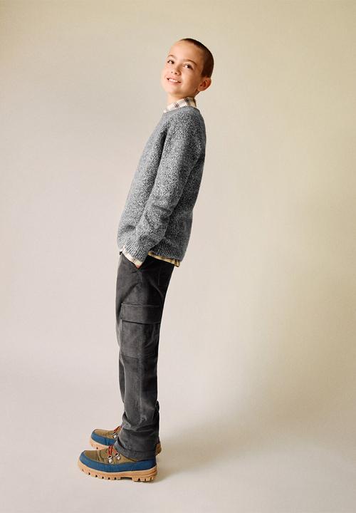 MANGO - Marbled knitted sweater - Charcoal