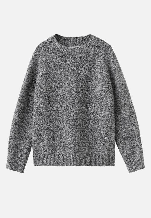 MANGO - Marbled knitted sweater - Charcoal