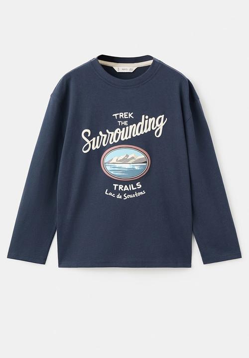 MANGO - Printed T-shirt - navy