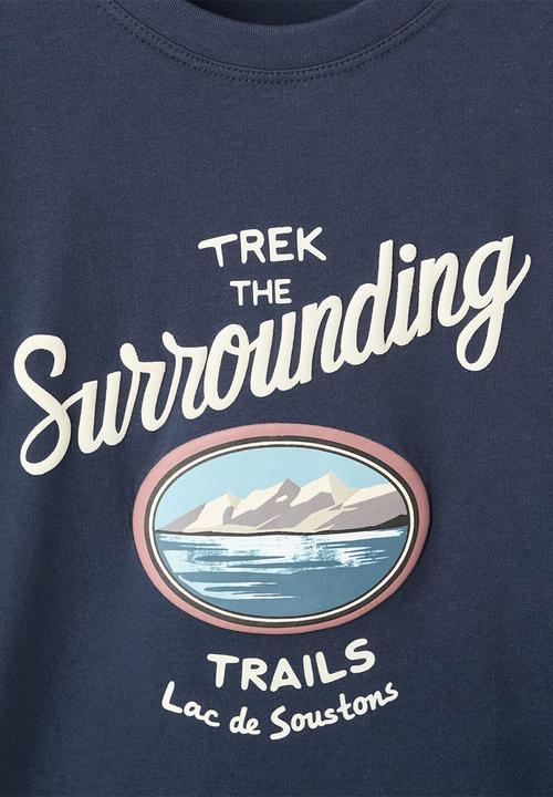 MANGO - Printed T-shirt - navy