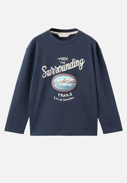 MANGO - Printed T-shirt - navy
