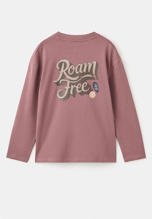 MANGO - Printed cotton-blend T-shirt - cherry