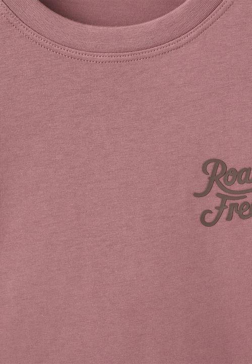 MANGO - Printed cotton-blend T-shirt - cherry