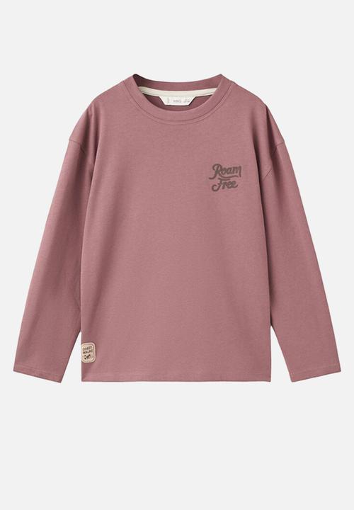 MANGO - Printed cotton-blend T-shirt - cherry