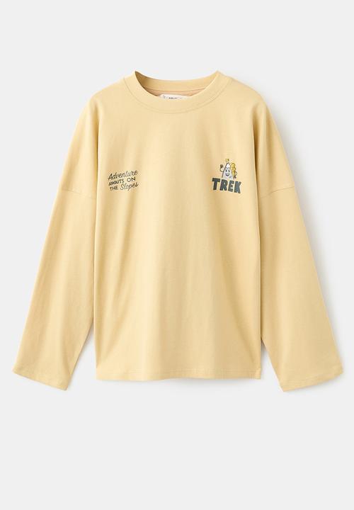 MANGO - T-Shirt TREK - Light/Pastel Yellow