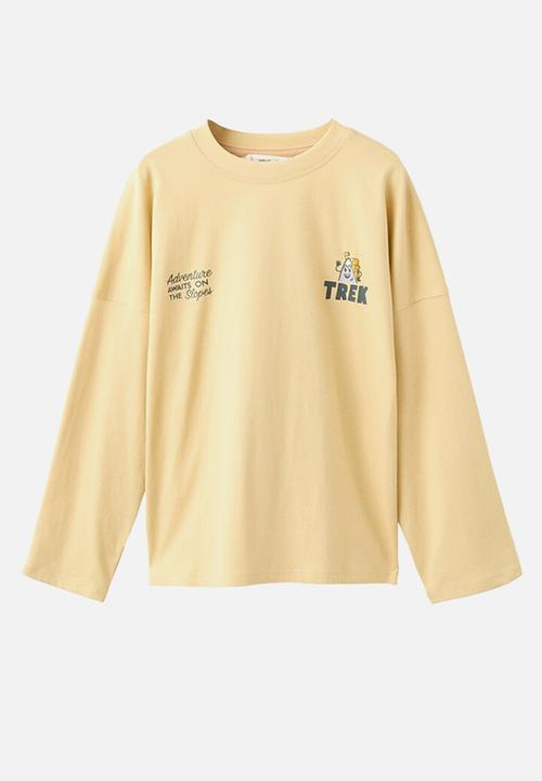 MANGO - T-Shirt TREK - Light/Pastel Yellow