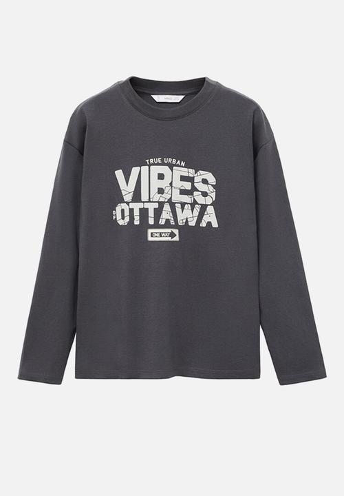 MANGO - T-shirt utah1 - charcoal