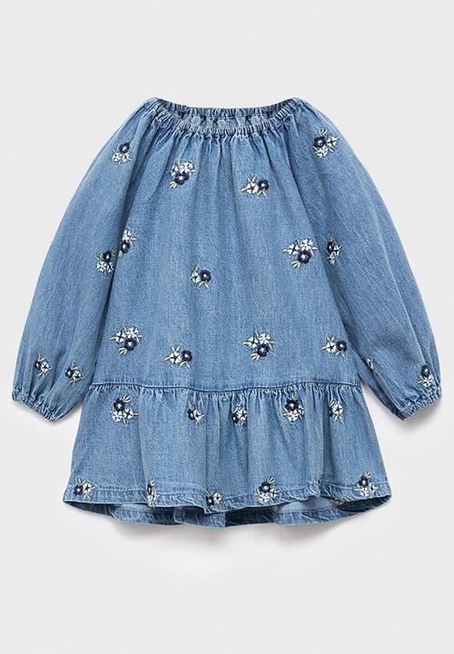 MANGO - Dress one - open blue