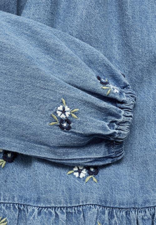 MANGO - Dress one - open blue
