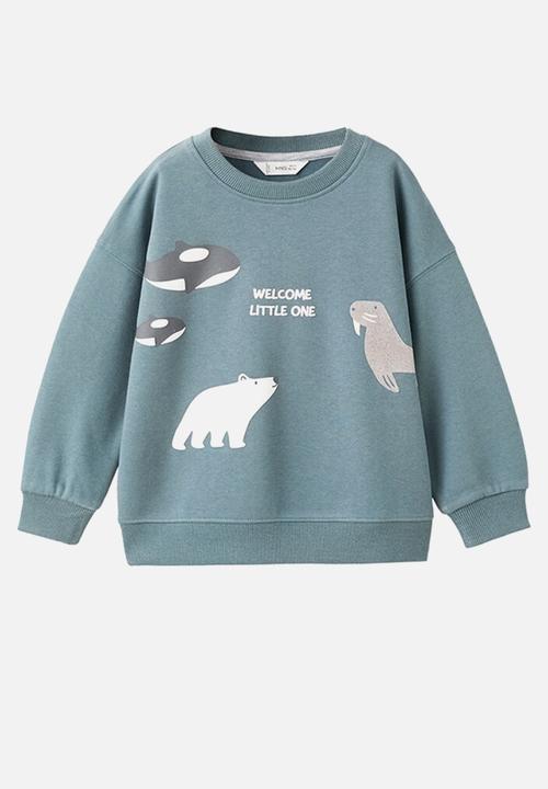 MANGO - Sweatshirt WELCOME - Turquoise / Aqua