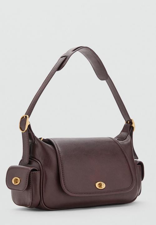 MANGO - Omelet shoulder bag-dark brown