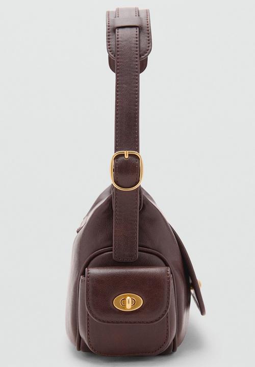 MANGO - Omelet shoulder bag-dark brown