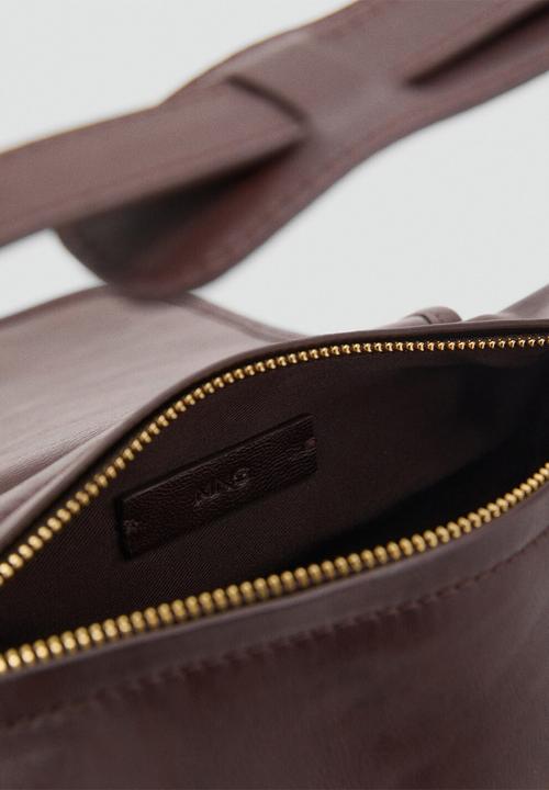 MANGO - Omelet shoulder bag-dark brown