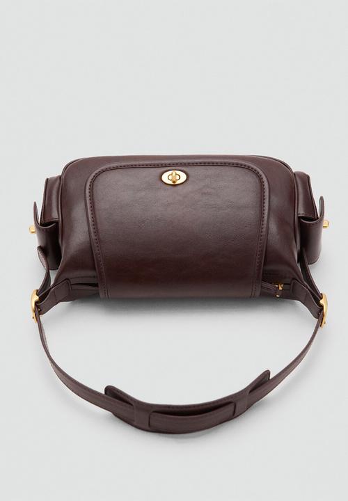 MANGO - Omelet shoulder bag-dark brown