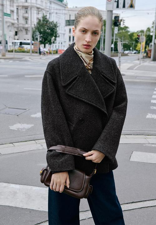 MANGO - Omelet shoulder bag-dark brown