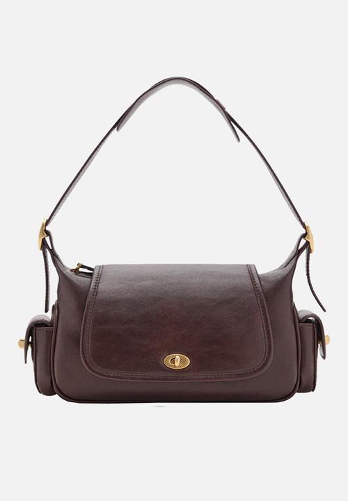 MANGO - Omelet shoulder bag-dark brown