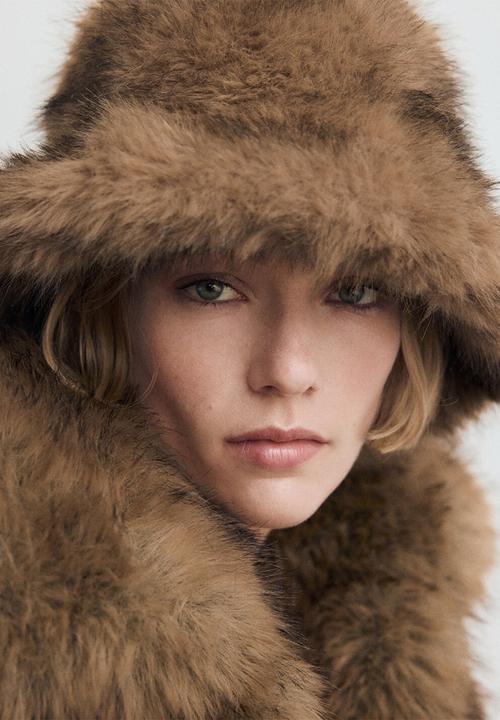 MANGO - Chessy hat-brown