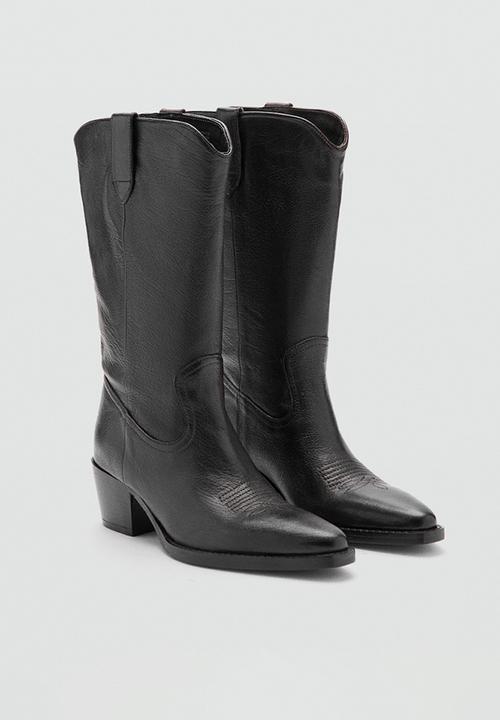 MANGO - Candela leather boot - dark brown