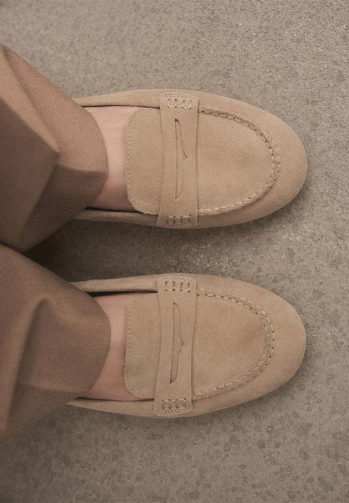 MANGO - Dancing suede loafer - light/pastel brown